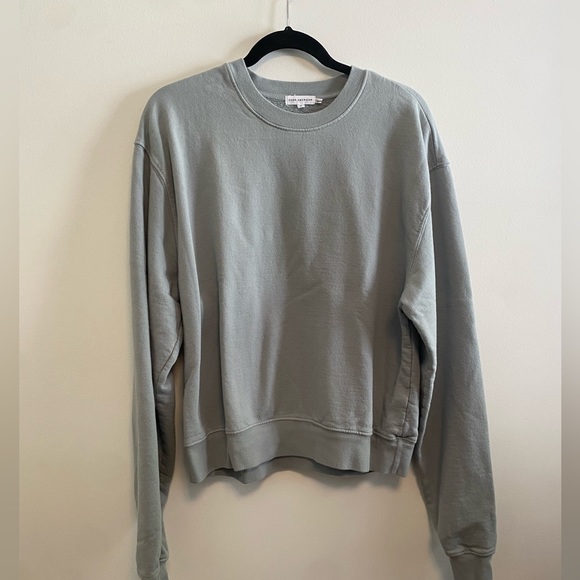 Good American Essentials Boyfriend Sweatshirt in Grey Green - Picture 2 of 4